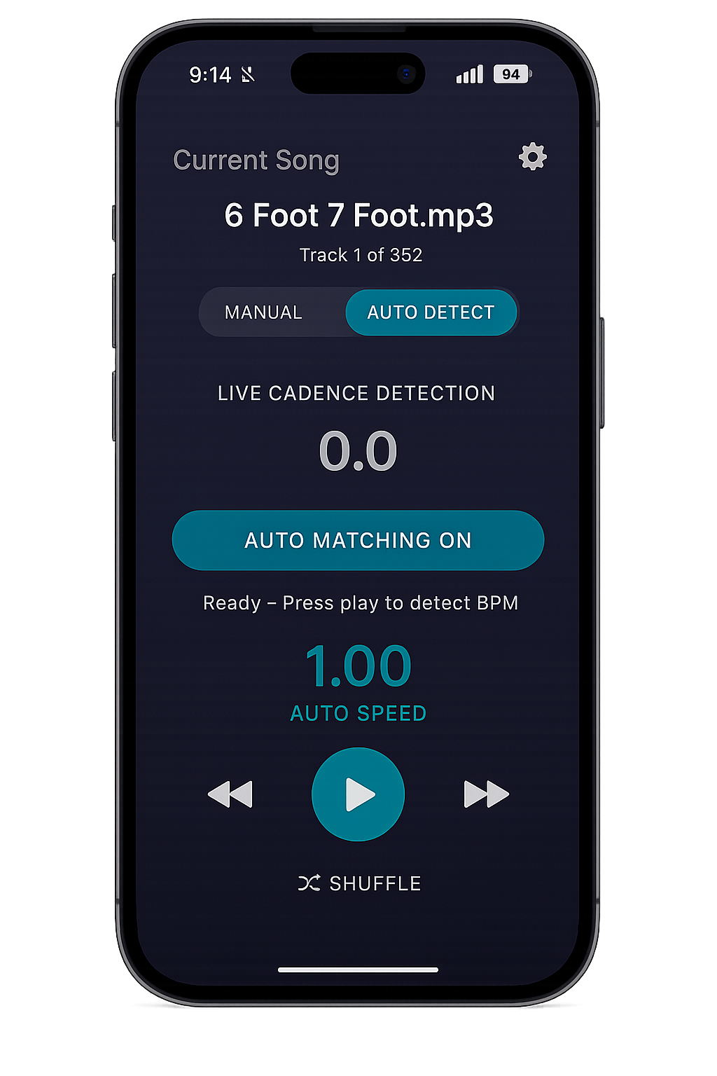 CadenceSync iPhone App Screenshot