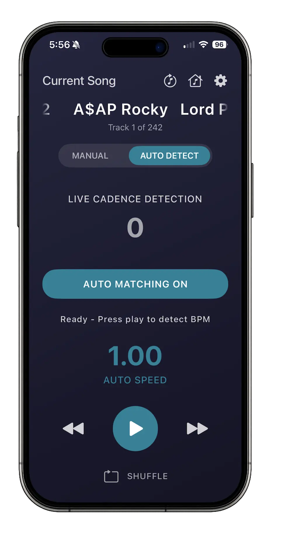 CadenceSync iPhone App Screenshot